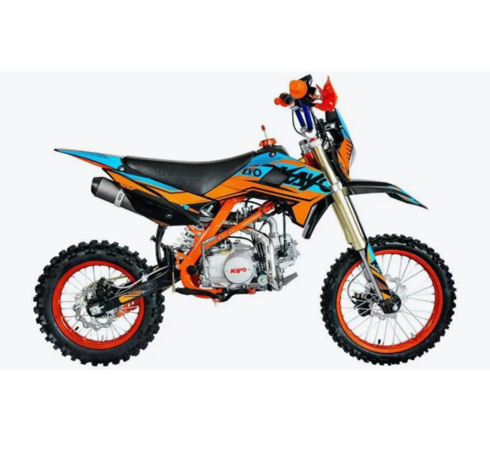 Питбайк KAYO EVOLUTION K125EM 17/14 KRZ (механ. сцепл., эл. стартер 2024г.) (заводская упаковка, 1560012-789-7024)