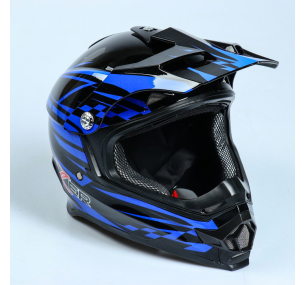 Шлем мото HIZER B6196 (XL) #2 black/blue