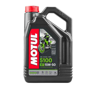 Масло Motul 5100 15W50 4T моторное, полусинтетическое для четырехтактных двигателей мотоциклов, 4 литра