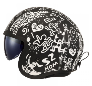 Мотоциклетный шлем LS2 OF599 SPITFIRE II TRIBAL MATT BLACK WHITE-06 (XL)