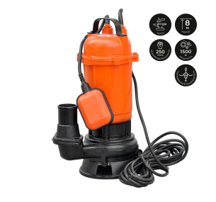 Насос дренажнo-фекальный Skiper SP8-1.5 (1500 Вт, 250 л/мин, чугун, попл.выкл)