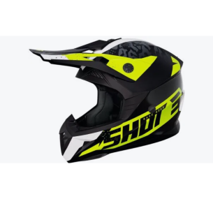 Шлем кроссовый SHOT PULSE AIRFIT (черный/белый/Hi-Vis желтый глянцевый, L, A07-21D1-C03-10)