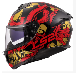 МОТОЦИКЛЕТНЫЙ ШЛЕМ LS2 FF808 STREAM II DRAKO BLACK RED-06 (L)