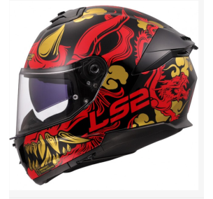 МОТОЦИКЛЕТНЫЙ ШЛЕМ LS2 FF808 STREAM II DRAKO BLACK RED-06 (XL)