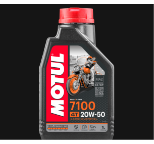 112908 Масло Motul 7100 20W50 4T моторное, 100% синтетическое для четырехтактных двигателей мотоциклов, 1 литр, страна происх. ВЬЕТНАМ