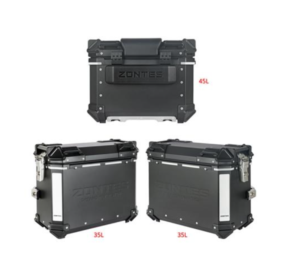 Комплект алюминевых кофров ZONTES ZT703-F (черный цвет)